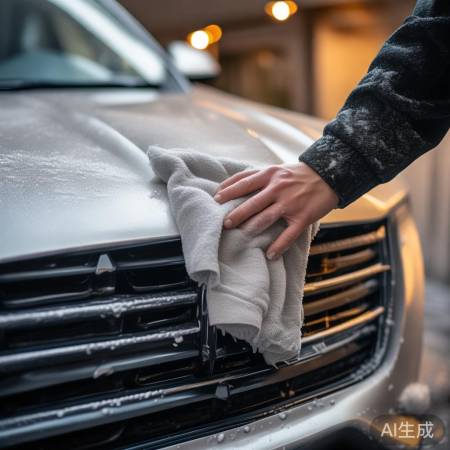 热水毛巾清洗爱车,污渍易除,车