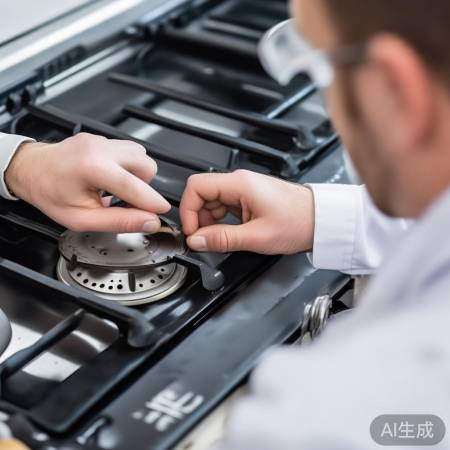 安装燃烧器,注意小孔对准。