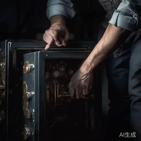 开启保险柜,寻找底部螺丝。