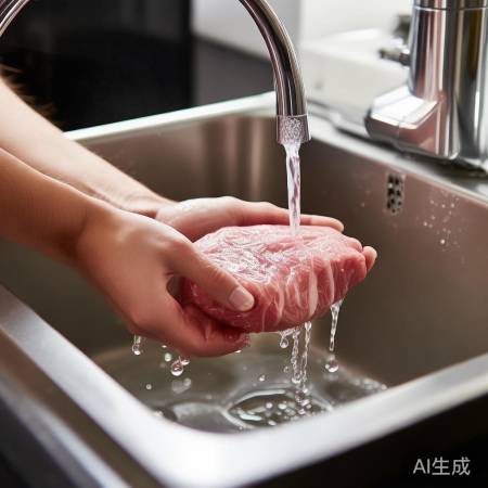 冷水冲肉,去污不泡发