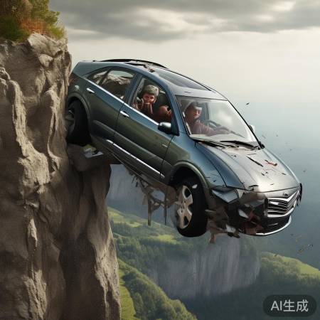 轿车翻悬崖,车主奇迹生还