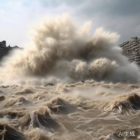 钱塘江涌潮，险象环生